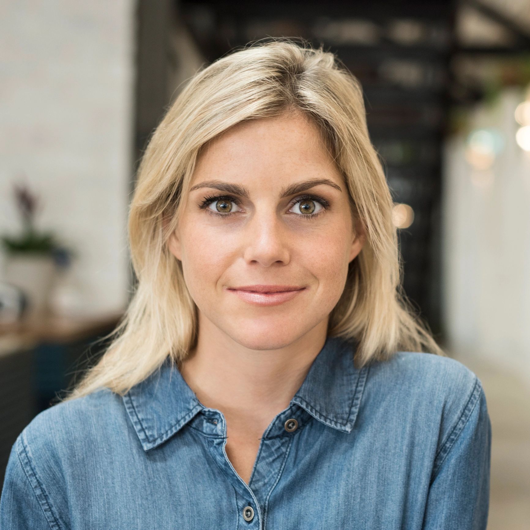 Smiling customer portrait